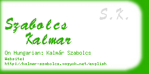 szabolcs kalmar business card